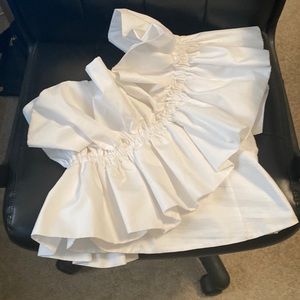 Zara poplin top with ruffles